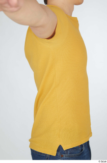 Brett casual dressed upper body yellow t shirt 0007.jpg